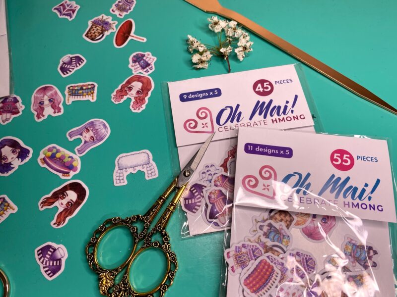 Oh Mai! Hmong Mix and Match Dress Up Doll Stickers (Set 2) | Washi Stationary Decoration - Image 2