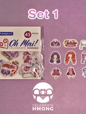 Oh Mai! Hmong Mix and Match Dress Up Doll Stickers (Set 1) | Washi Stationary Decoration
